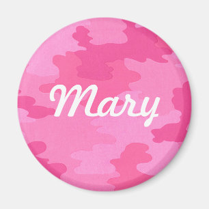 Custom Bright Pink Camouflage Magnet