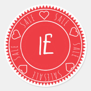 Custom Bright Red Sale Price Classic Classic Round Runder Aufkleber