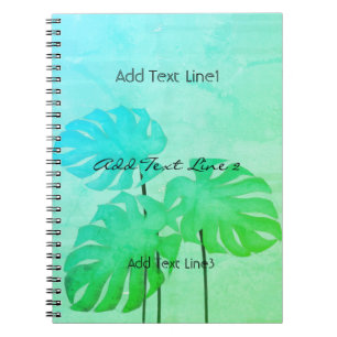 Custom Bright Watercolor Leaf Minze Green Notebook Notizblock
