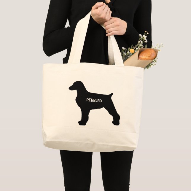 CUSTOM Brittany Silhouette Jumbo Stoffbeutel (Vorderseite (Produkt))
