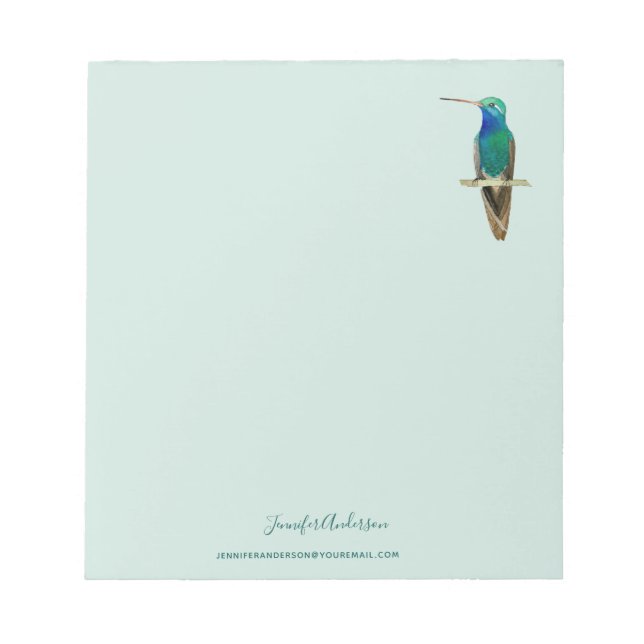 Custom Broad-billed Hummingbird Notepad Notizblock (Vorderseite)