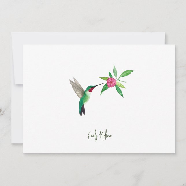 Custom Broad-tails Hummingbird Note Card Mitteilungskarte (Vorderseite)
