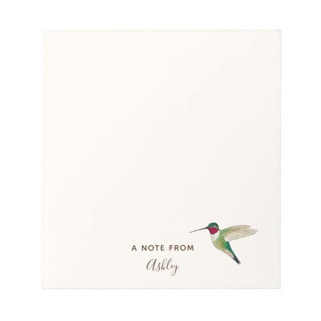 Custom Broad-tails Hummingbird Notepad Notizblock (Vorderseite)