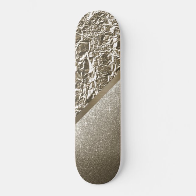 CUSTOM BRONZE METALLIC FOIL GLITZER SKATEBOARD (Vorderseite)