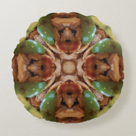 Custom Brown designed Round Pillow Rundes Kissen