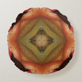 Custom Brown designed Round Pillow Rundes Kissen