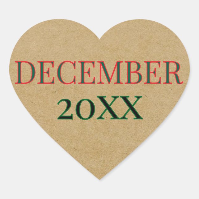 CUSTOM BROWN PAPER HEART STICKER (Vorderseite)