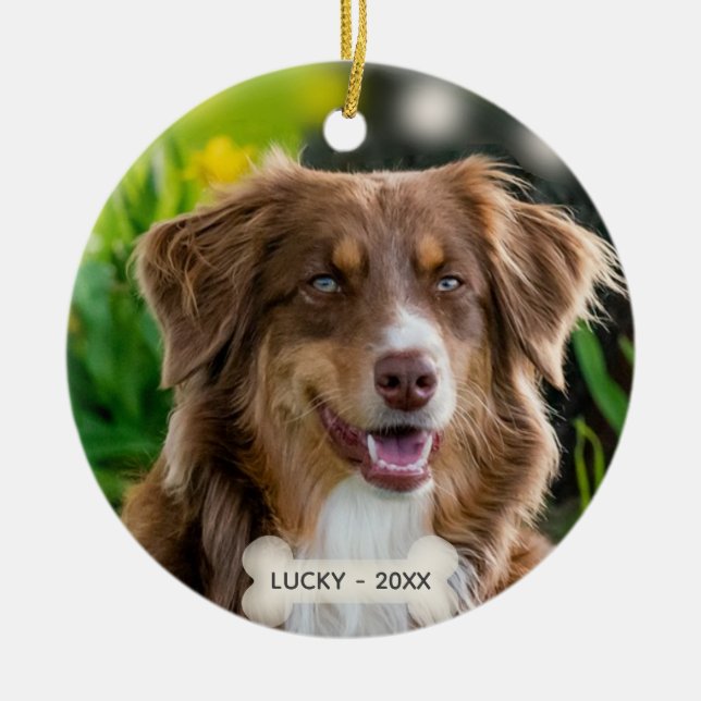 Custom Brown Shepherd Dog Foto Keramik Ornament (Vorne)