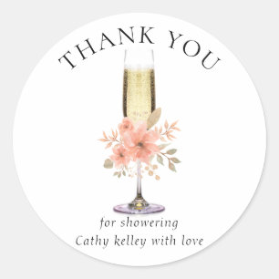 Custom Brunch und Bubbly Brautparty Vielen Dank Runder Aufkleber