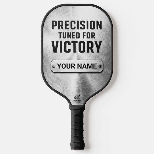 Custom Brushed Steel Precision Tech Pickleball Pad Schläger (Vorderseite)