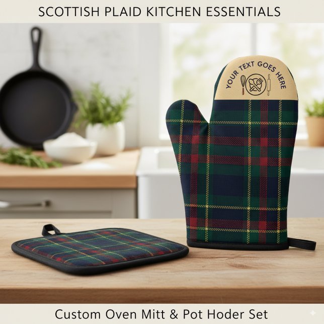 Custom Buffalo Kariert Kitchen Scottish Style Ofenhandschuh & Topflappen-Set (Von Creator hochgeladen)