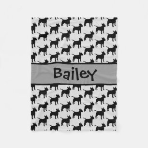 Custom Bull Terrier Dog Silhouette Fleecedecke
