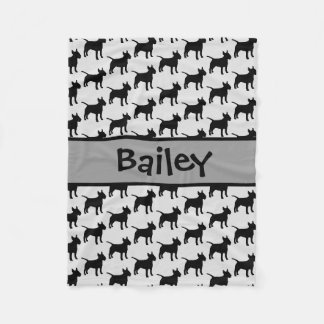 Custom Bull Terrier Dog Silhouette Fleecedecke