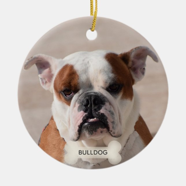 Custom Bulldog Boxer Dog Foto Keramik Ornament (Vorne)