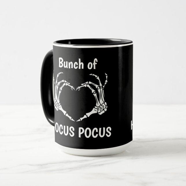 Custom BUNCH HOCUS POCUS Skeleton Hands Herz Tasse (Vorderseite Links)