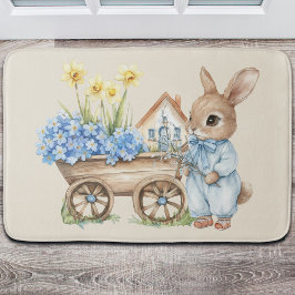 Custom Bunny mit Blue Blumen Badematte