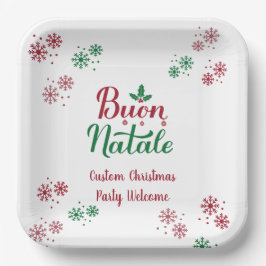 Custom Buon Natale Italienisch Frohe Weihnachten Pappteller
