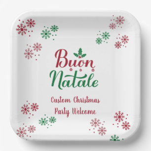 Custom Buon Natale Italienisch Frohe Weihnachten Pappteller