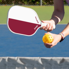 Custom Burgundy und White Pickleball Schläger