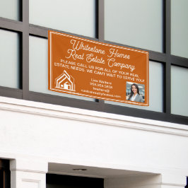 Custom Burnt Orange Real Estate Company Marketing Banner