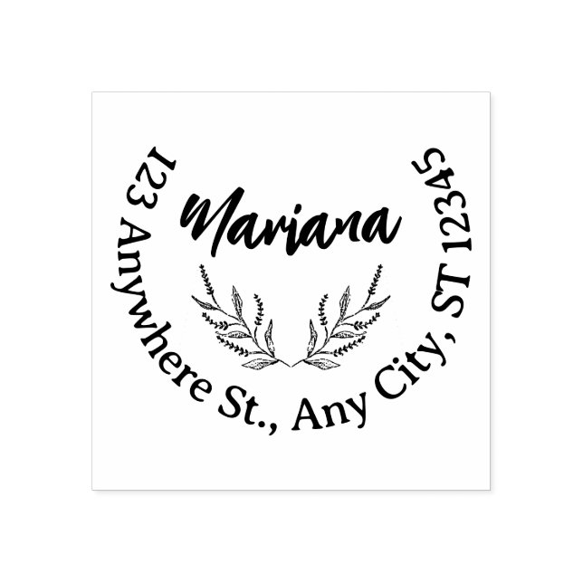 Custom Business Address Stamp – Clean Round Design Gummistempel (Prägung)