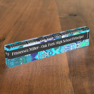 Custom Business Blue Sea Blubles Abstrakt Art Namensplakette