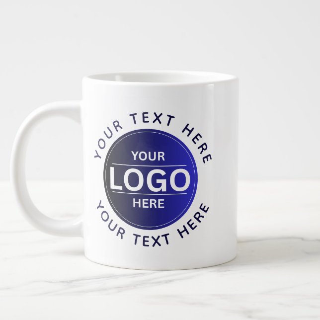 Custom Business Brand Logo Jumbo-Tasse (Links)