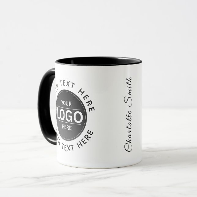 Custom Business Brand Logo Tasse (Vorderseite Links)