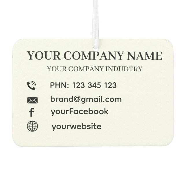 Custom Business Company Promotional Branding Gift Autolufterfrischer (Vorderseite)