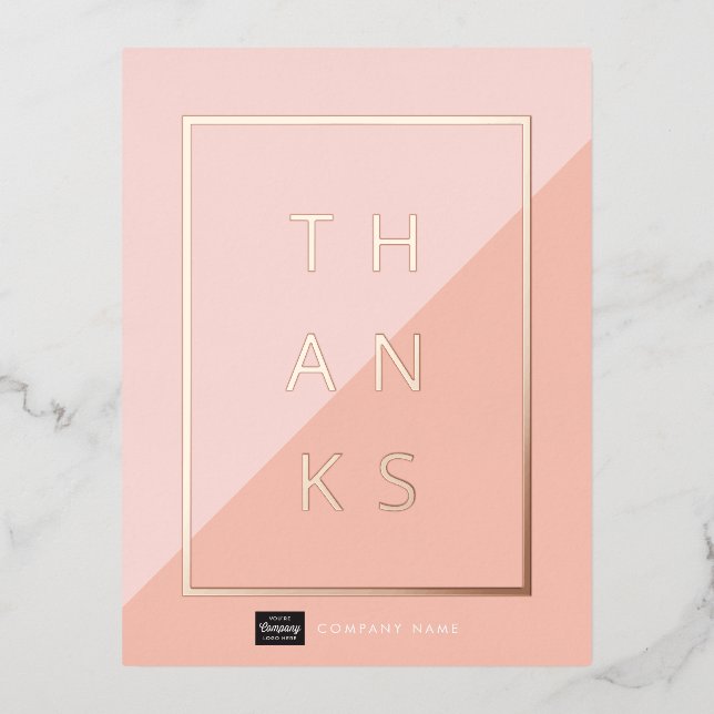 Custom Business Gold Forecard Vielen Dank Postcard Folie Einladungspostkarte (Vorderseite)