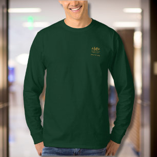 Custom Business Gold Monogram Long Sleeve T-Shirt
