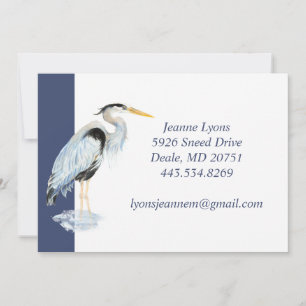 Custom Business Great Blue Hering Bird Business Dankeskarte