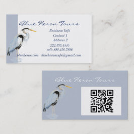 Custom Business Great Blue Heron Bird QR Code Visitenkarte