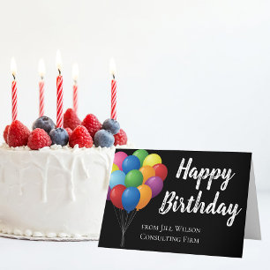 Custom Business Happy Birthday Balloons Corporate Karte