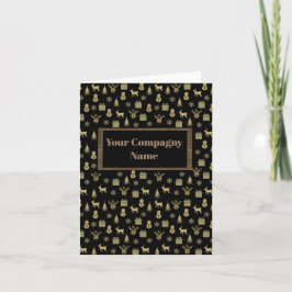 Custom business holiday card Black and Gold Feiertagskarte
