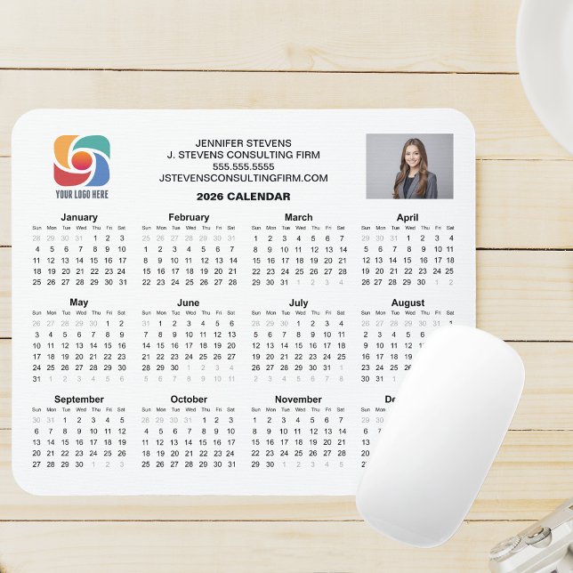 Custom Business Logo 2026 Company Calendar Mousepad (Von Creator hochgeladen)