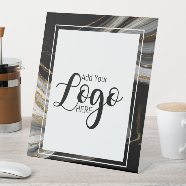 custom business logo advertising marble sockelschild (In Situ)