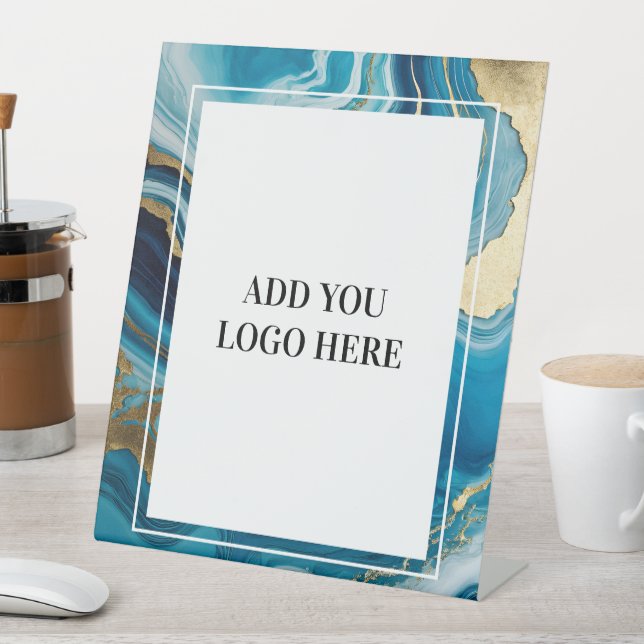 custom business logo advertising pedestal sign sockelschild (In Situ)