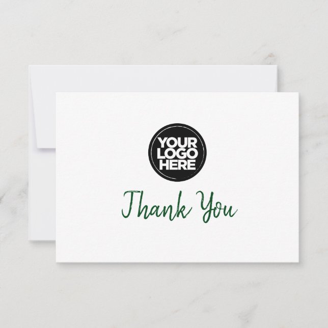 Custom Business Logo And Message Thank You Card Einladung (Vorderseite)