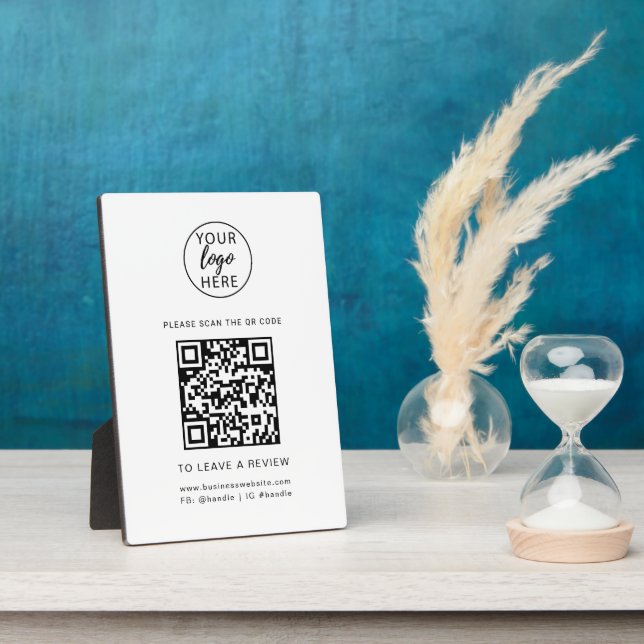 Custom Business Logo and QR Code  Fotoplatte (Seite)