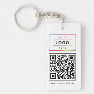 Custom Business Logo and Website QR Code Schlüsselanhänger