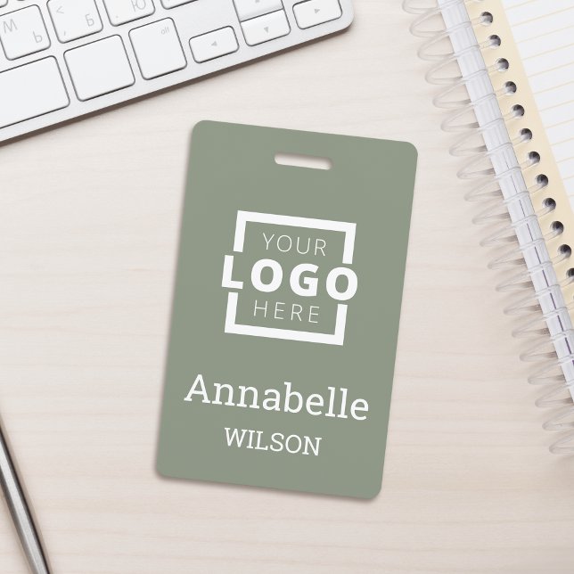 Custom Business Logo Basic Employee Name Sage Ausweis (Von Creator hochgeladen)