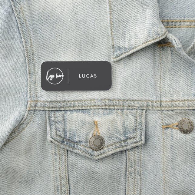 Custom Business Logo Basic Employee Staff Name  Na Namensschild (Beispiel)