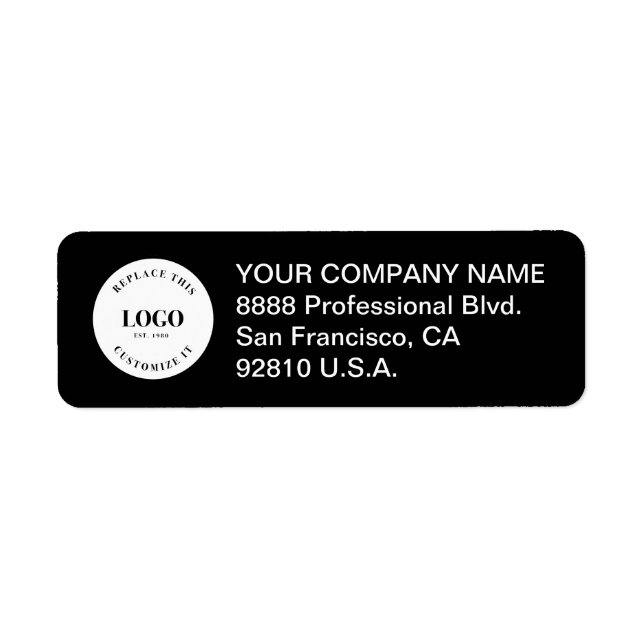 Custom Business Logo Black Company return address (Vorne)
