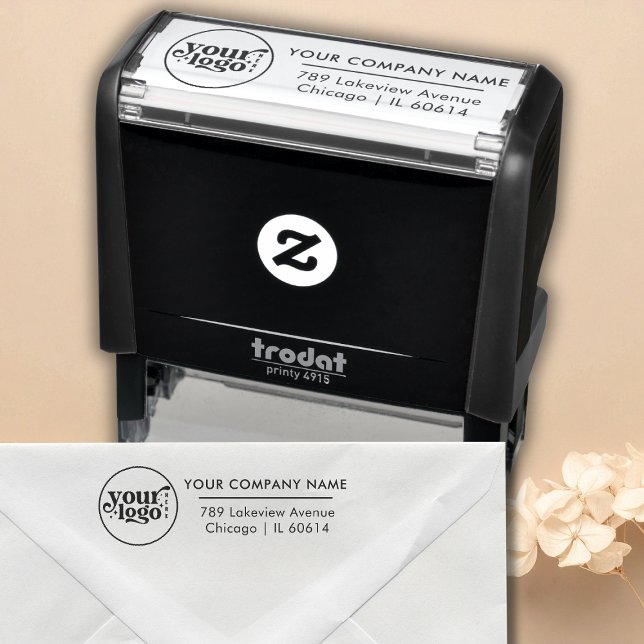 Custom Business Logo Company Return Address Permastempel (Custom Business Logo Company Return Address Self-inking Stamp)