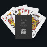 Custom Business LOGO Corporate QR CODE Black Spielkarten<br><div class="desc">Erhöhen Sie Ihr Corporate Branding mit unserem Custom Business Logo Corporate QR Code Black Playing Cards Promotiondeck! Diese eleganten und raffinierten Spielkarten verfügen über das Logo Ihres Unternehmens sowie einen QR-Code und eine Website, die Ihnen einen einfachen Zugang zu Ihren Geschäftsinformationen ermöglichen. Sie sind aus hochwertigen Materialien gefertigt und bilden...</div>