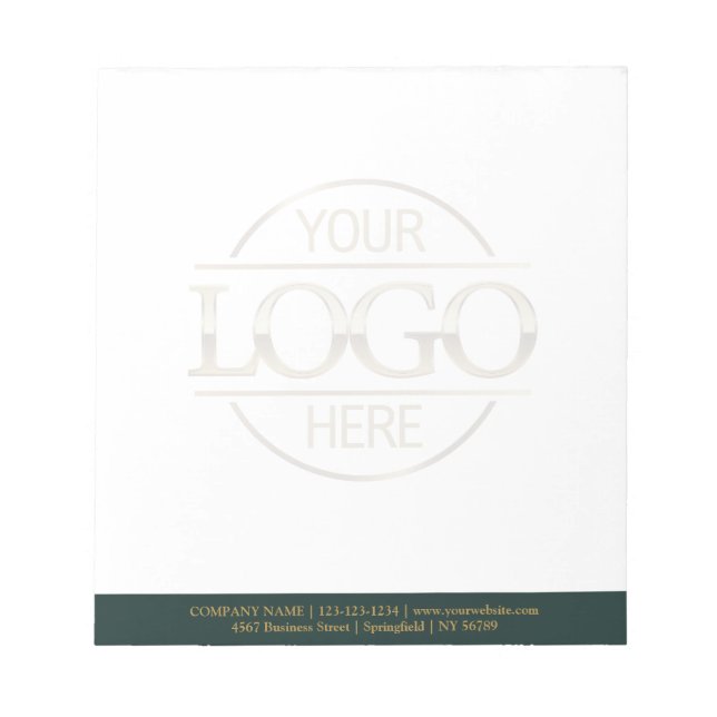Custom Business Logo Faded Backdrop Modern Simple Notizblock (Vorderseite)