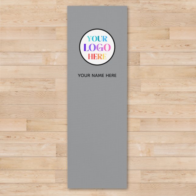 Custom Business Logo Name Gray Yogamatte (Von Creator hochgeladen)