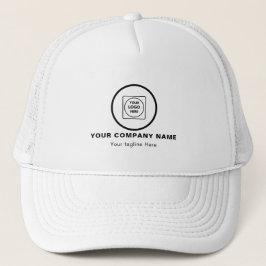 Custom Business Logo Slogan White Promotional Hat Truckerkappe