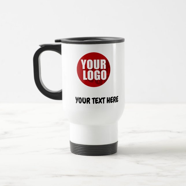 Custom Business Logo Text employee gifts giveaways Reisebecher (Links)